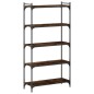 vidaXL Librería 5 estantes madera ingeniería roble ahumado 80x30x154cm