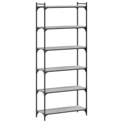 vidaXL Librería 6 estantes madera ingeniería gris Sonoma 80x30x188 cm