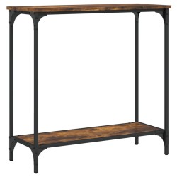vidaXL Mesa consola madera de ingeniería roble ahumado 75x30,5x75 cm
