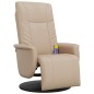 vidaXL Sillón reclinable masaje reposapiés cuero sintético capuchino vidaXL Sillón reclinable masaje reposapiés cuero sintético capuchino