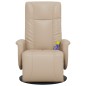vidaXL Sillón reclinable masaje reposapiés cuero sintético capuchino vidaXL Sillón reclinable masaje reposapiés cuero sintético capuchino