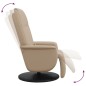 vidaXL Sillón reclinable masaje reposapiés cuero sintético capuchino vidaXL Sillón reclinable masaje reposapiés cuero sintético capuchino