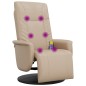 vidaXL Sillón reclinable masaje reposapiés cuero sintético capuchino vidaXL Sillón reclinable masaje reposapiés cuero sintético capuchino