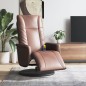 vidaXL Sillón reclinable masaje con reposapiés cuero sintético marrón vidaXL Sillón reclinable masaje con reposapiés cuero sintético marrón