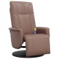vidaXL Sillón reclinable masaje con reposapiés cuero sintético marrón vidaXL Sillón reclinable masaje con reposapiés cuero sintético marrón