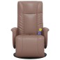 vidaXL Sillón reclinable masaje con reposapiés cuero sintético marrón vidaXL Sillón reclinable masaje con reposapiés cuero sintético marrón