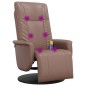vidaXL Sillón reclinable masaje con reposapiés cuero sintético marrón vidaXL Sillón reclinable masaje con reposapiés cuero sintético marrón
