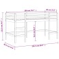 vidaXL Cama alta de niños escalera madera maciza pino negra 80x200 cm vidaXL Cama alta de niños escalera madera maciza pino negra 80x200 cm