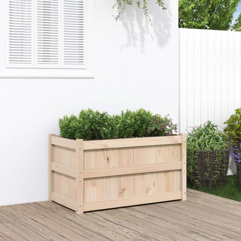 vidaXL Jardinera de madera maciza de pino 90x50x50 cm vidaXL Jardinera de madera maciza de pino 90x50x50 cm