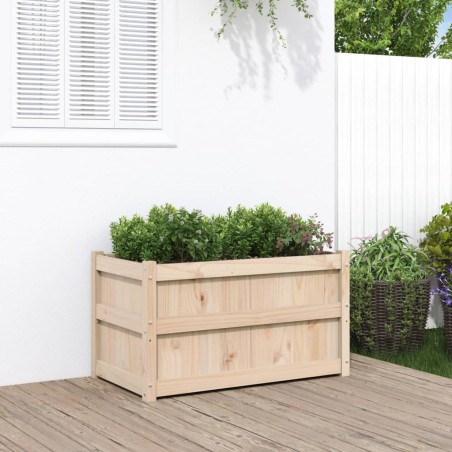 vidaXL Jardinera de madera maciza de pino 90x50x50 cm