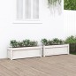vidaXL Jardineras de exterior 2 unidades madera maciza de pino blanco vidaXL Jardineras de exterior 2 unidades madera maciza de pino blanco