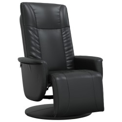 vidaXL Sillón reclinable con reposapiés cuero sintético negro