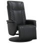 vidaXL Sillón reclinable con reposapiés cuero sintético negro vidaXL Sillón reclinable con reposapiés cuero sintético negro
