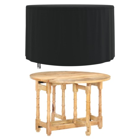 vidaXL Cubierta muebles jardín redonda Oxford 420D negro Ø 128x71 cm