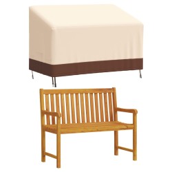 vidaXL Cubierta de banco de 2 plazas Oxford 600D beige 132x71x56/81 cm