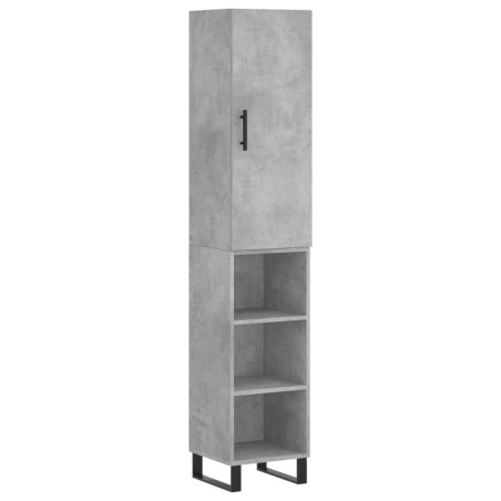 vidaXL Aparador de madera contrachapada gris hormigón 34,5x34x180 cm