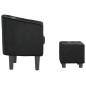 vidaXL Sillón con taburete cuero sintético negro