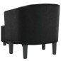 vidaXL Sillón con taburete cuero sintético negro
