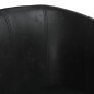 vidaXL Sillón con taburete cuero sintético negro