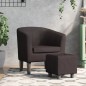 vidaXL Sillón con taburete cuero sintético marrón vidaXL Sillón con taburete cuero sintético marrón