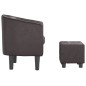 vidaXL Sillón con taburete cuero sintético marrón vidaXL Sillón con taburete cuero sintético marrón