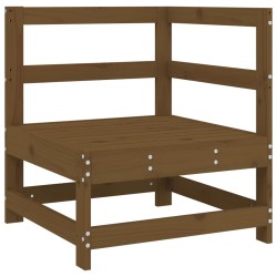vidaXL Sofá de esquina de madera maciza de pino marrón miel