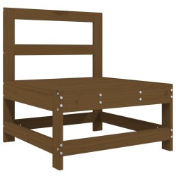 vidaXL Sofá central de madera maciza de pino marrón miel
