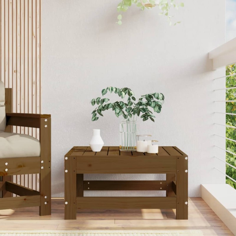 vidaXL Taburete de jardín madera maciza de pino marrón miel vidaXL Taburete de jardín madera maciza de pino marrón miel