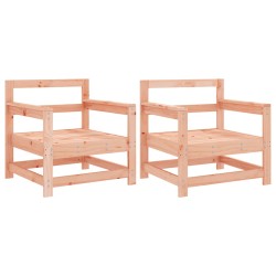 vidaXL Sillones de jardín 2 unidades madera maciza Douglas