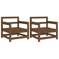 vidaXL Sillones de jardín 2 unidades madera maciza pino marrón miel
