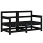 vidaXL Sofás de esquina de jardín 2 uds madera maciza de pino negro vidaXL Sofás de esquina de jardín 2 uds madera maciza de pino negro