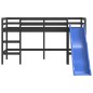 vidaXL Cama alta de niños con tobogán madera maciza negra 90x190 cm vidaXL Cama alta de niños con tobogán madera maciza negra 90x190 cm