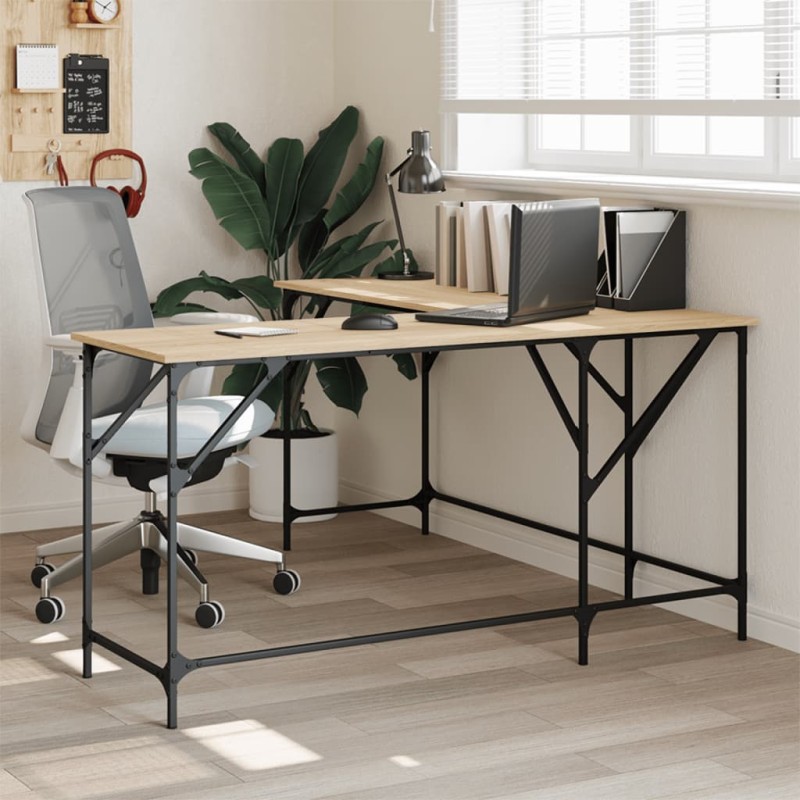 vidaXL Escritorio madera de ingeniería roble Sonoma 149x149x75 cm vidaXL Escritorio madera de ingeniería roble Sonoma 149x149x75 cm