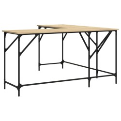 vidaXL Escritorio madera de ingeniería roble Sonoma 149x149x75 cm