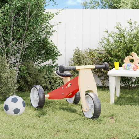 vidaXL Bicicleta de equilibrio para niños 2 en 1 roja