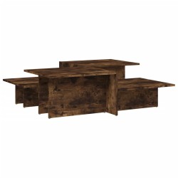 vidaXL Mesas de centro 2 uds madera contrachapada roble ahumado