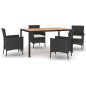 vidaXL Set de muebles jardín 5 pzas con cojines ratán sintético negro vidaXL Set de muebles jardín 5 pzas con cojines ratán sintético negro