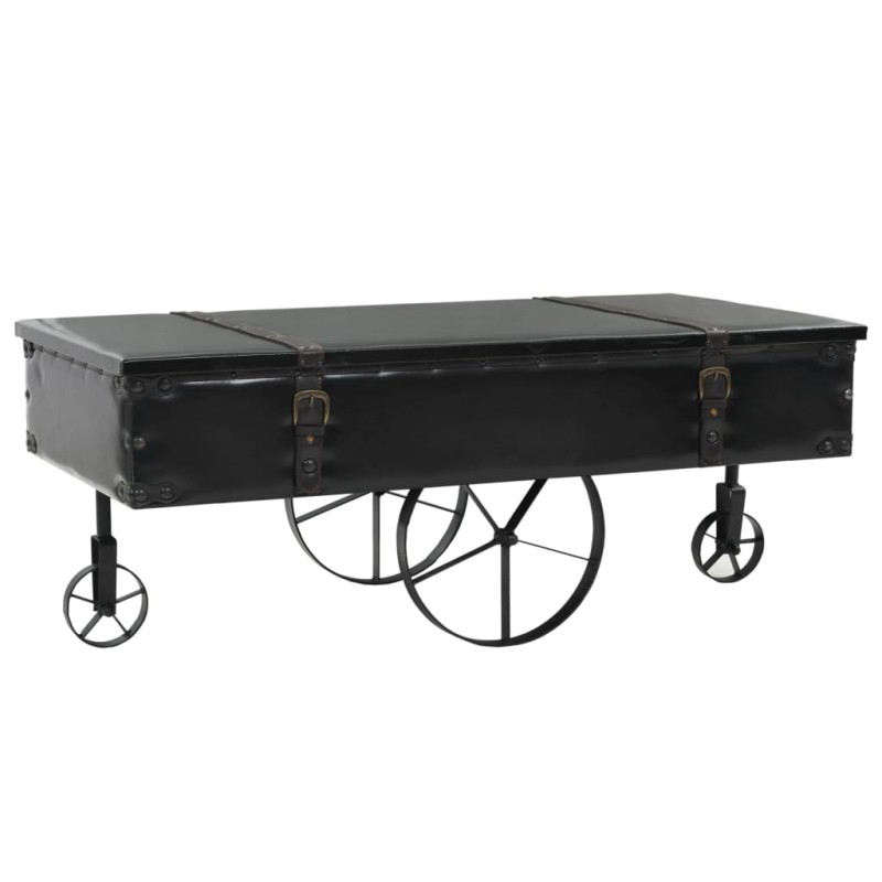 vidaXL Mesa de centro con ruedas madera ingeniería negro 110x52x43 cm vidaXL Mesa de centro con ruedas madera ingeniería negro 110x52x43 cm
