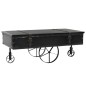 vidaXL Mesa de centro con ruedas madera ingeniería negro 110x52x43 cm vidaXL Mesa de centro con ruedas madera ingeniería negro 110x52x43 cm