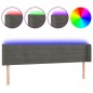 vidaXL Cabecero con LED de terciopelo gris oscuro 203x16x78/88 cm