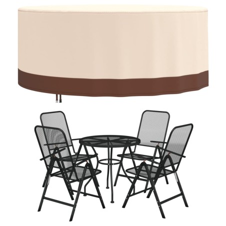 vidaXL Cubierta muebles jardín redonda Oxford 600D beige Ø 213x71 cm