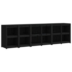 vidaXL Muebles de cocina de exterior 4 pzas madera maciza pino negro