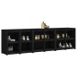 vidaXL Muebles de cocina de exterior 4 pzas madera maciza pino negro