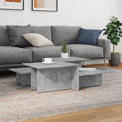 vidaXL Mesas de centro 2 uds madera de ingeniería gris hormigón