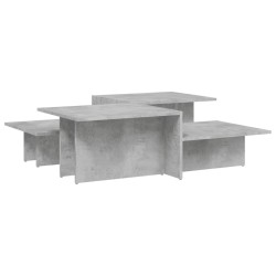 vidaXL Mesas de centro 2 uds madera de ingeniería gris hormigón
