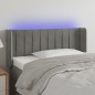 vidaXL Cabecero con LED de terciopelo gris claro 93x16x78/88 cm