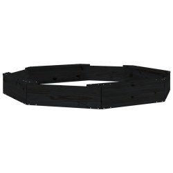 vidaXL Arenero con asientos octógono madera maciza de pino negro