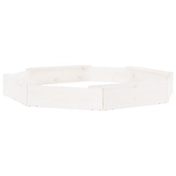 vidaXL Arenero con asientos octógono madera maciza de pino blanco