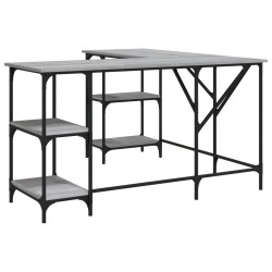 vidaXL Escritorio madera de ingeniería gris Sonoma 139x139x75 cm