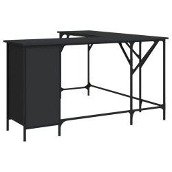 vidaXL Escritorio madera de ingeniería negro 141x141x75 cm